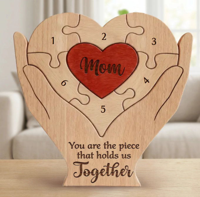 You Are the Piece That Holds Us Together - Personalized Wooden Family Decor