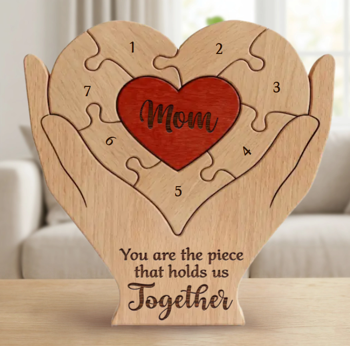 You Are the Piece That Holds Us Together - Personalized Wooden Family Decor