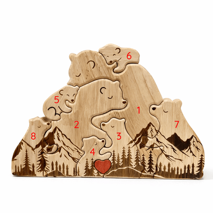 Personalized Wooden Bear Family Keepsake
