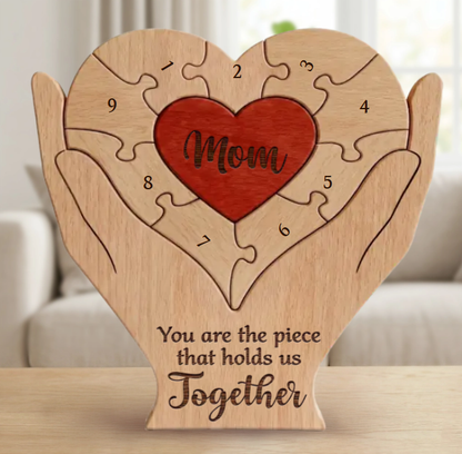 You Are the Piece That Holds Us Together - Personalized Wooden Family Decor