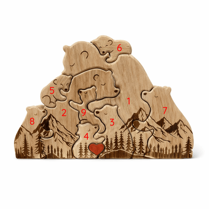 Personalized Wooden Bear Family Keepsake