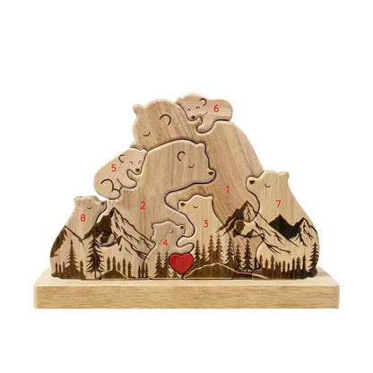 Personalized Wooden Bear Family Keepsake