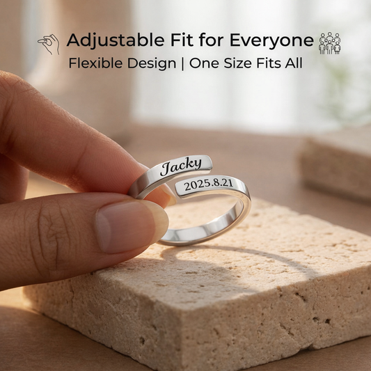 Personalized Name Ring – Adjustable Open Band Gift
