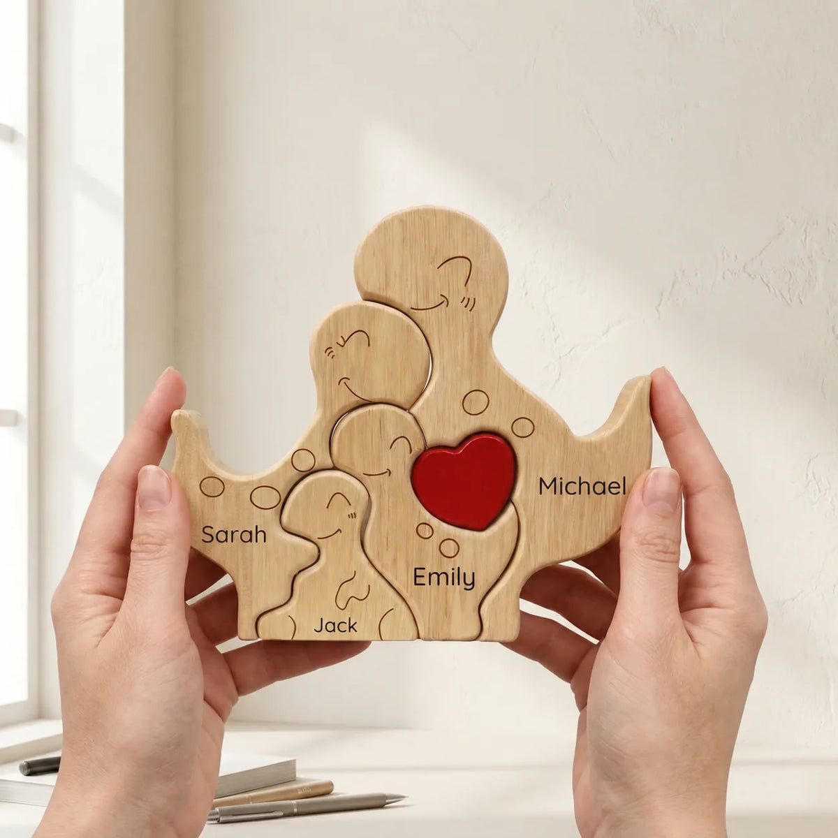 Personalized Dinosaur Family Keepsake – Family Heart