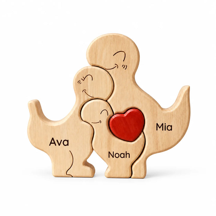 Personalized Dinosaur Family Keepsake – Family Heart