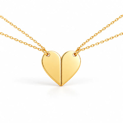 Personalized Mother & Daughter Split Heart Necklace