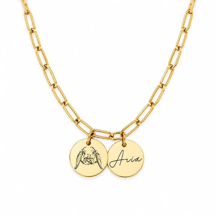 Personalized Pet Portrait & Name Necklace
