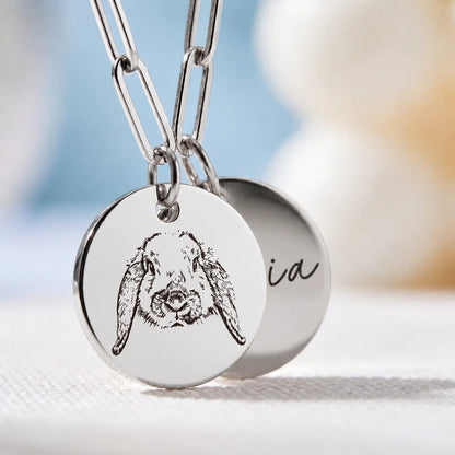 Personalized Pet Portrait & Name Necklace