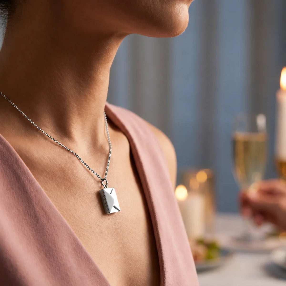 Personalized Secret Message Envelope Necklace
