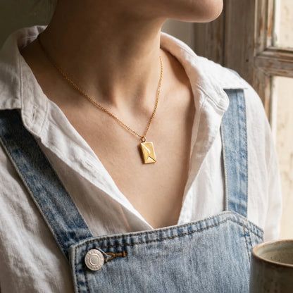 Personalized Secret Message Envelope Necklace