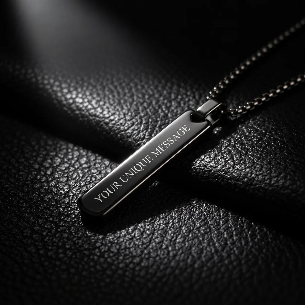 Personalized Engraved Bar Necklace for Dad