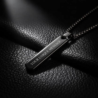Personalized Engraved Bar Necklace for Dad