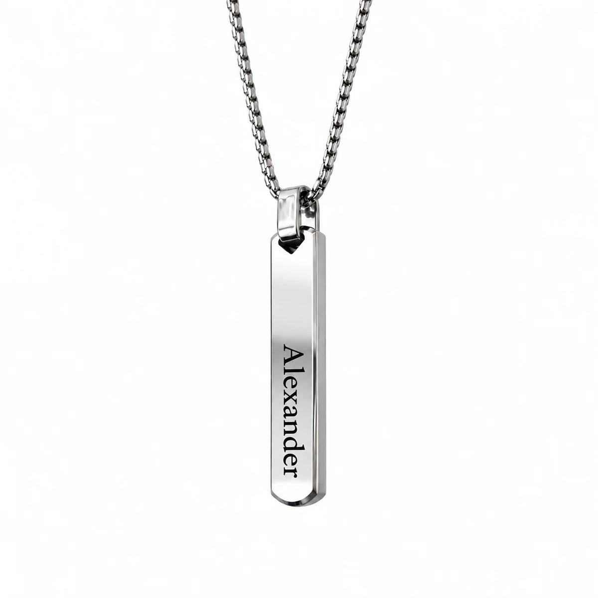Personalized Engraved Bar Necklace for Dad