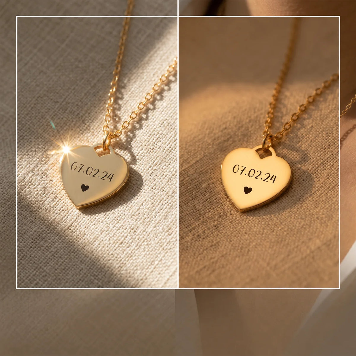 Personalisiertes Herz-Anhänger-Halskette mit Gravur