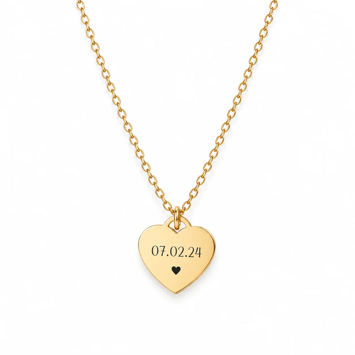 Personalized Engraved Heart Pendant Necklace
