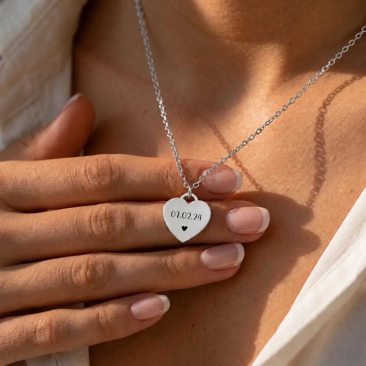 Personalized Engraved Heart Pendant Necklace