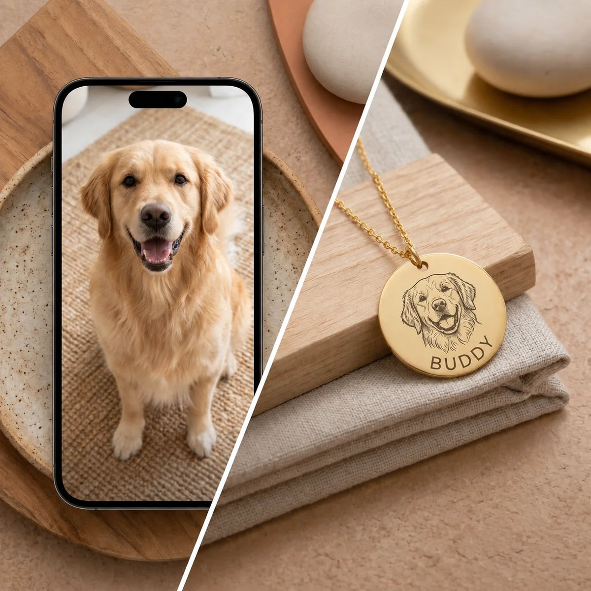 Personalized Pet Portrait Pendant Necklace