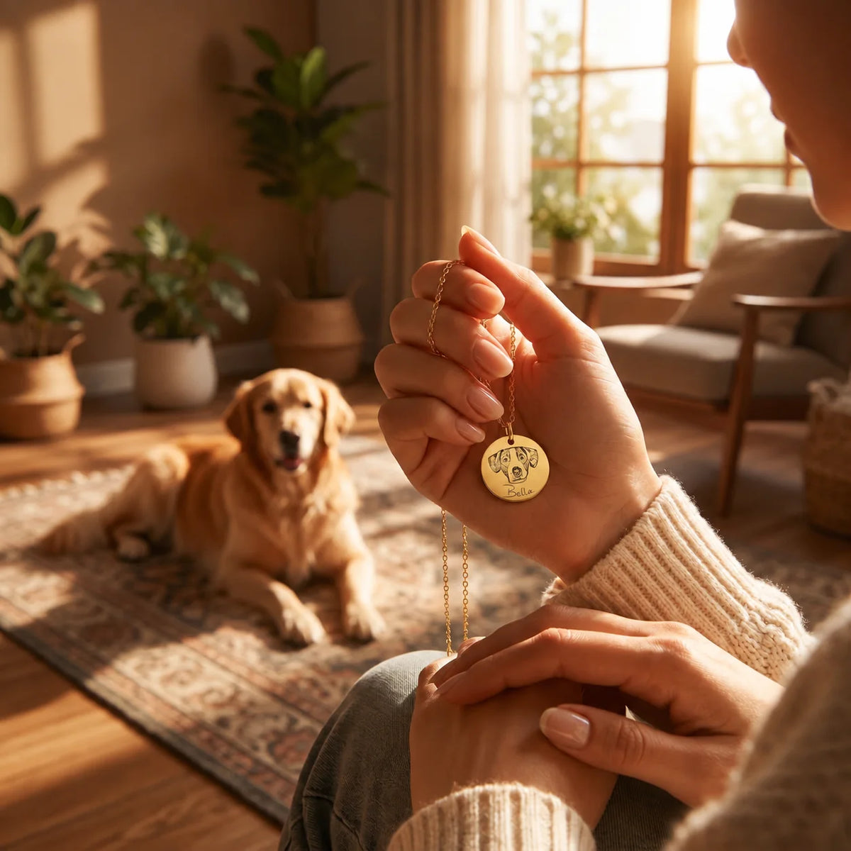 Personalized Pet Portrait Pendant Necklace