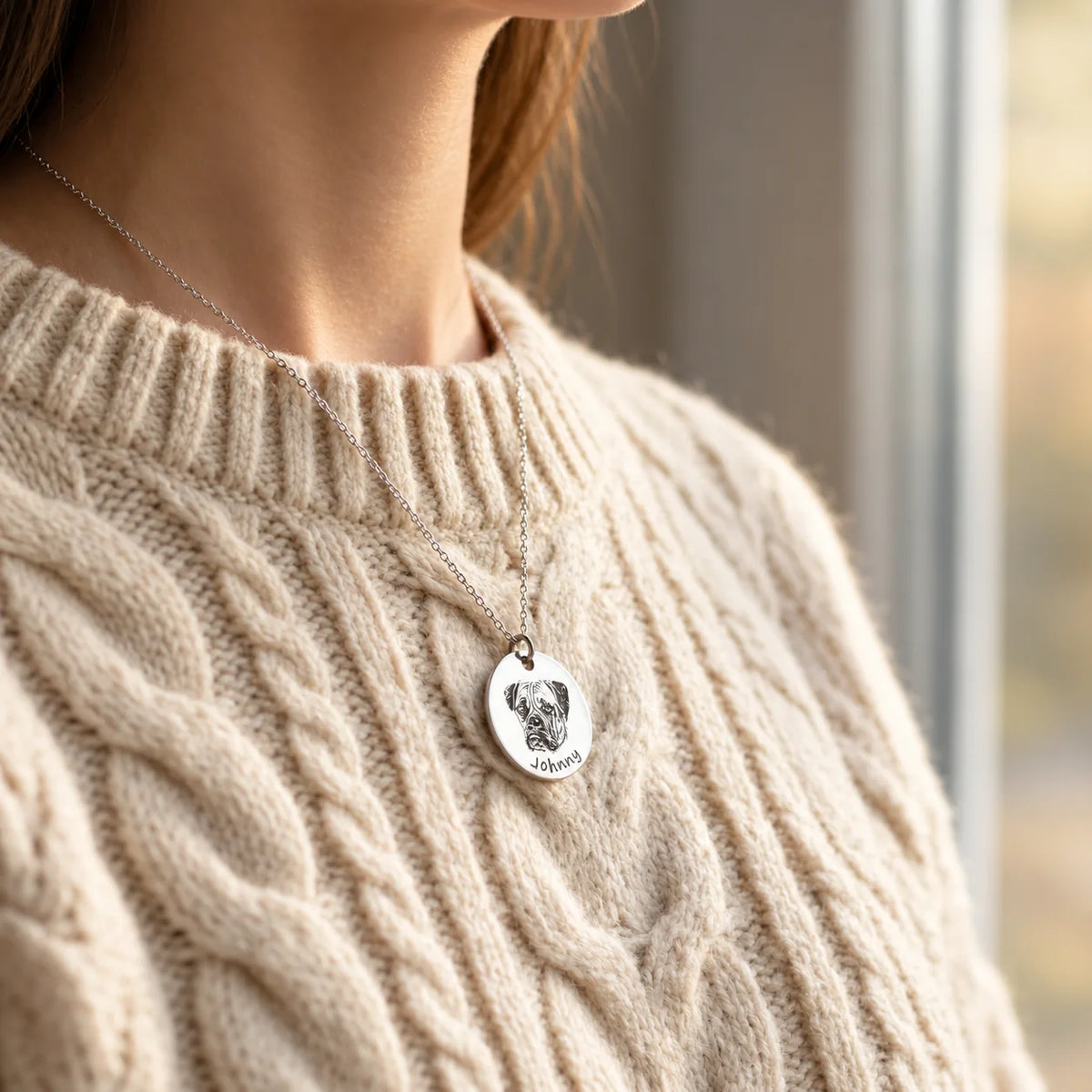 Personalized Pet Portrait Pendant Necklace