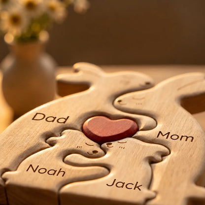 Personalized Rabbit Family Keepsake – Heart Together