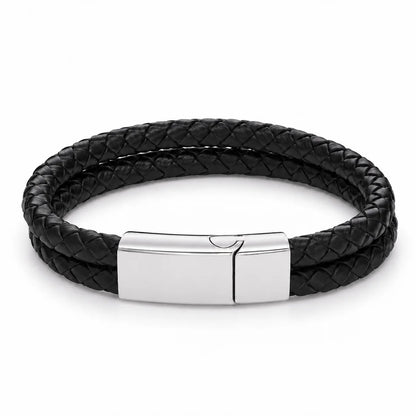 Personalized Double-Strand Leather Name Bracelet