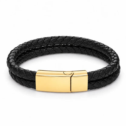 Personalized Double-Strand Leather Name Bracelet