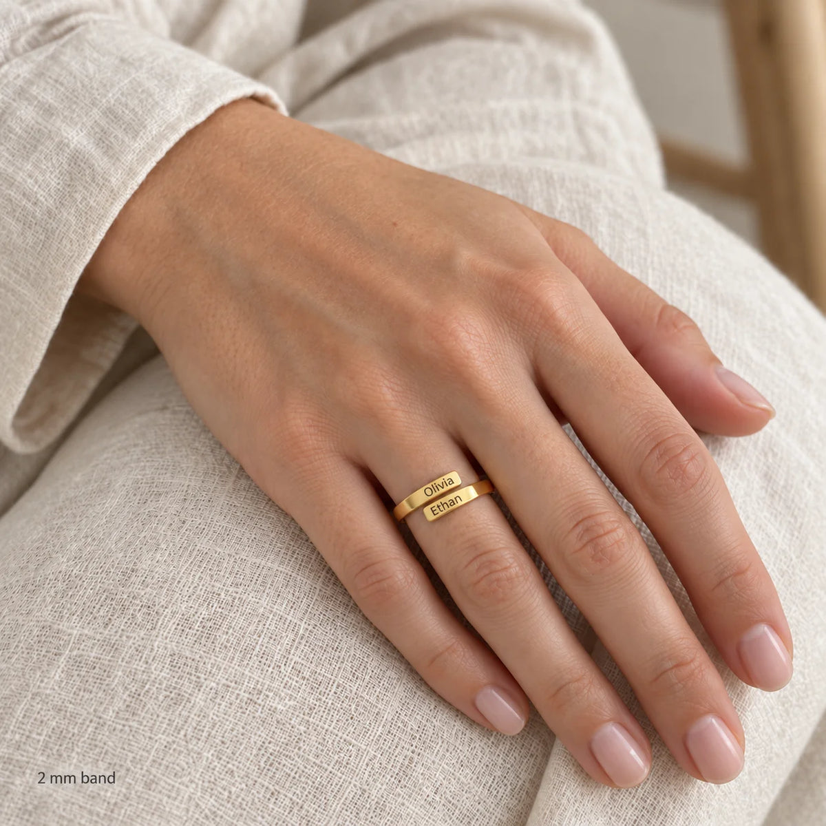 Personalized 2mm Open Ring