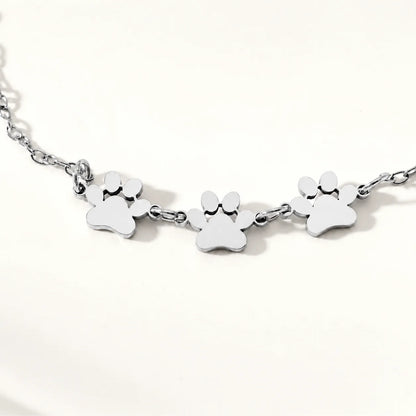 Personalized Paw Print Name Bracelet
