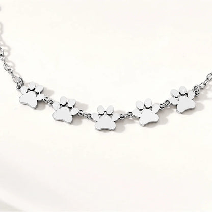 Personalized Paw Print Name Bracelet