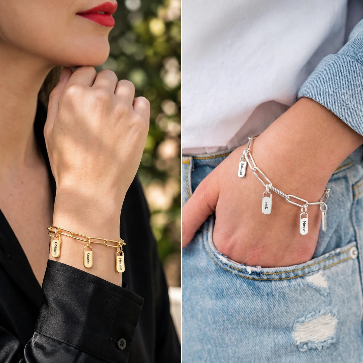 Personalized Name Tag Bracelet – Paperclip Chain