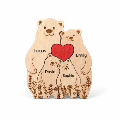 Personalized Bear Family Keepsake – Parent & Cubs Design
