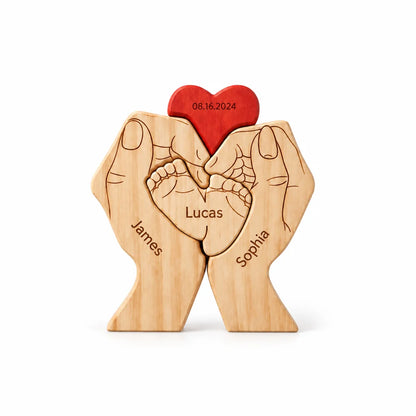 Personalized Family Hands Keepsake – Heart & Names