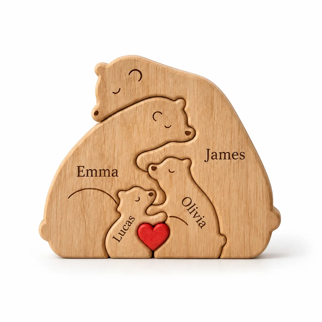 Personalized Bear Family Keepsake – Family Bond Design