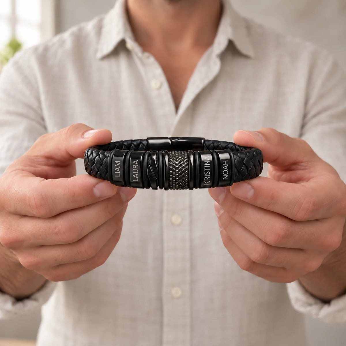 Personalized Men's Family Name Bracelet