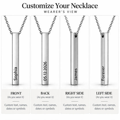 Collier barre verticale personnalisé