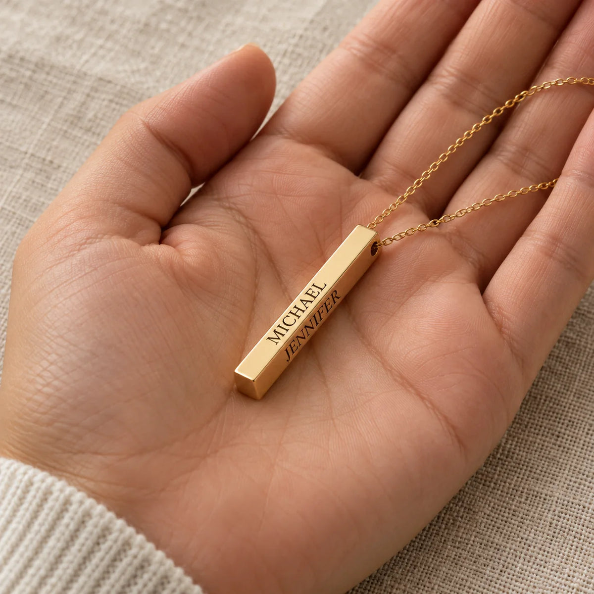 Personalized Vertical Bar Necklace