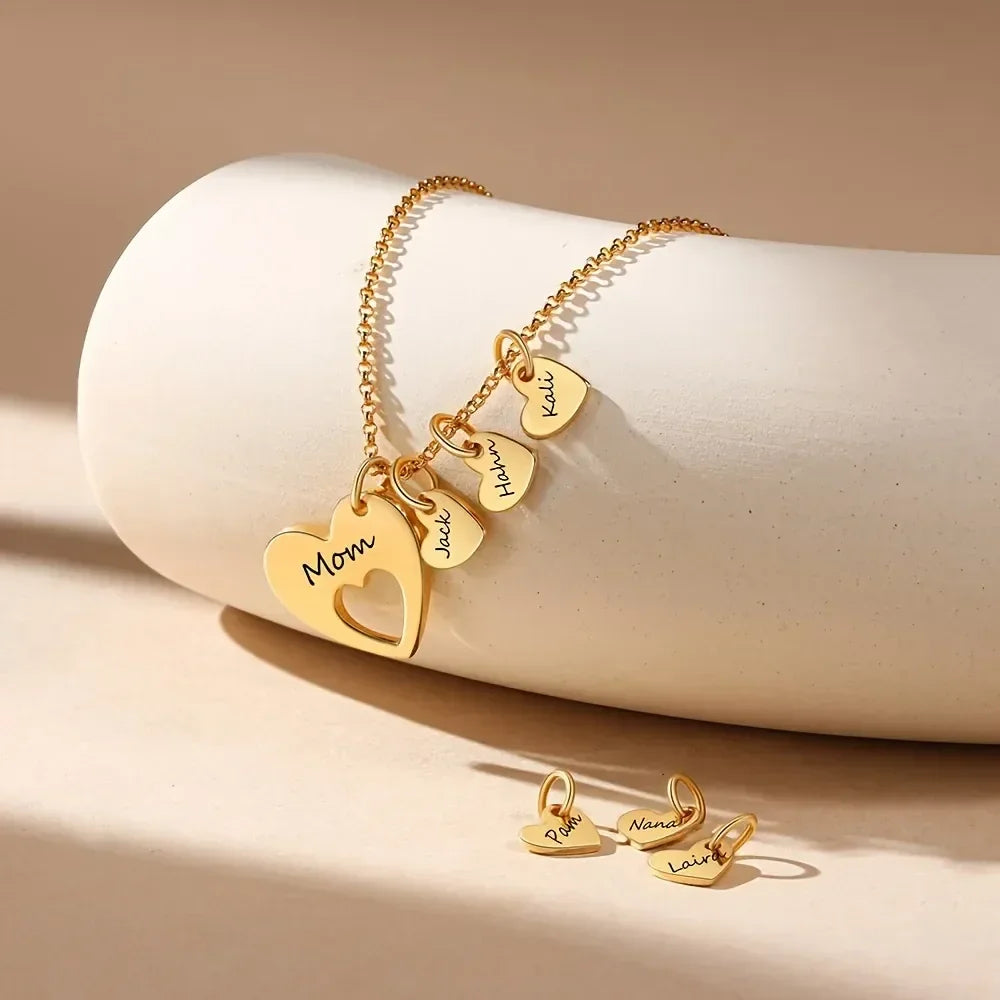 Personalized Heart Name Charm Necklace