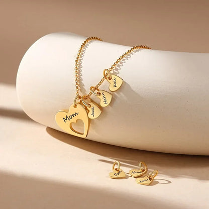 Personalized Heart Name Charm Necklace