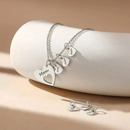 Personalized Heart Name Charm Necklace