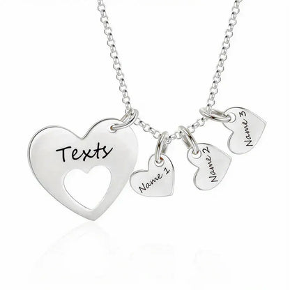 Personalized Heart Name Necklace with Charms
