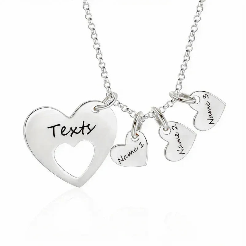 Personalized Heart Name Charm Necklace