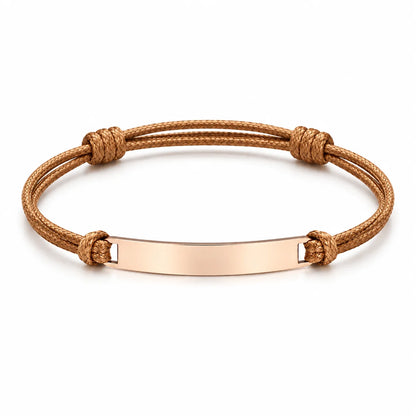 Personalized Engraved Cord Bracelet – Coordinates & Text