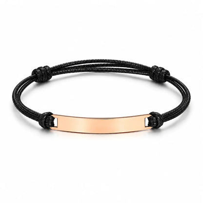 Personalized Engraved Cord Bracelet – Coordinates & Text