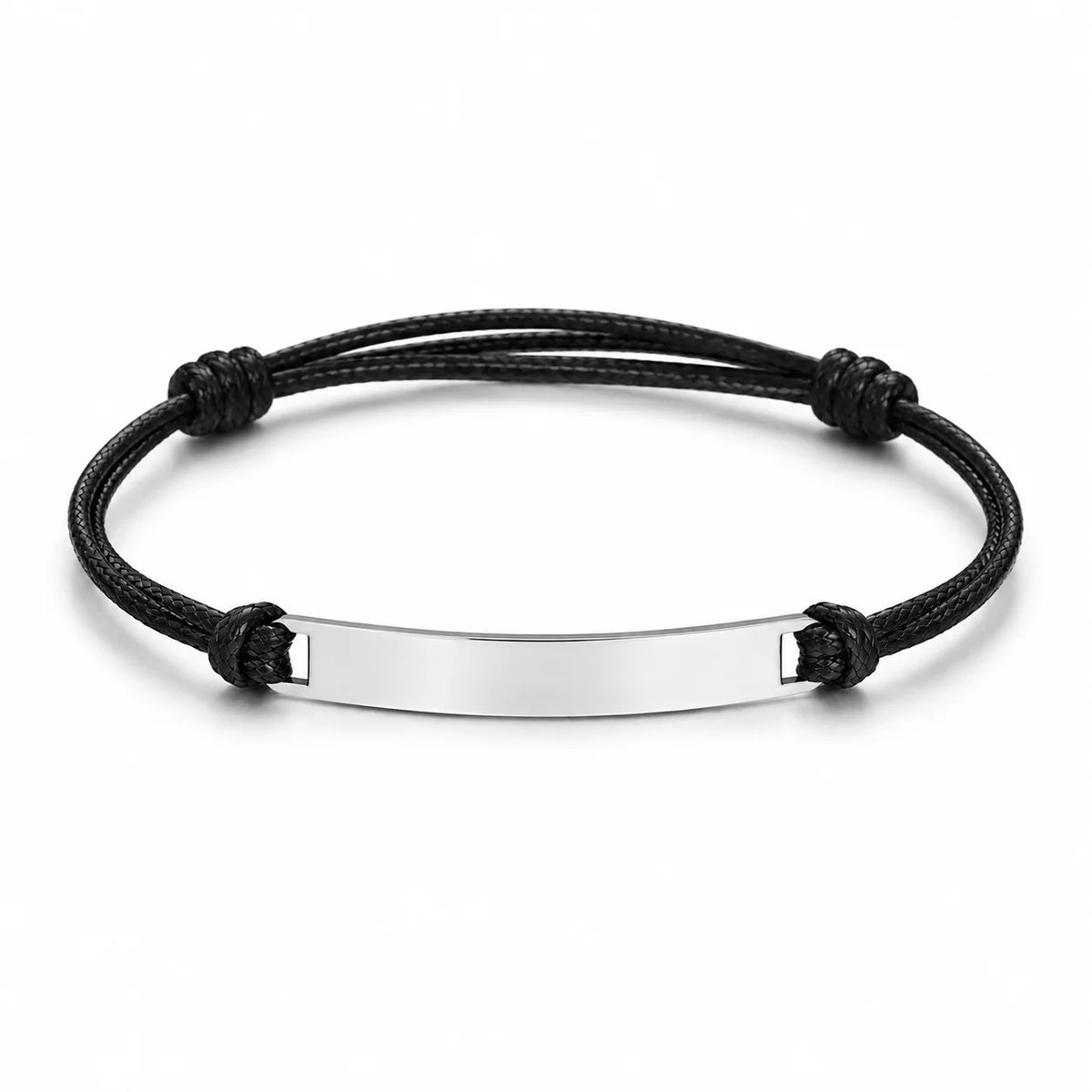 Personalized Engraved Cord Bracelet – Coordinates & Text