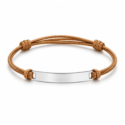 Personalized Engraved Cord Bracelet – Coordinates & Text