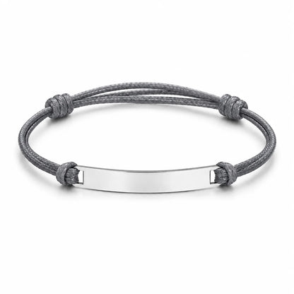 Personalized Engraved Cord Bracelet – Coordinates & Text