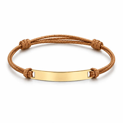 Personalized Engraved Cord Bracelet – Coordinates & Text