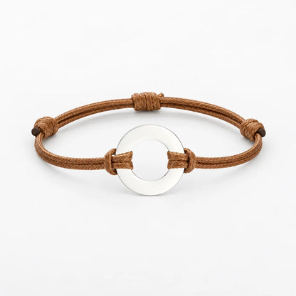 Personalized Engraved Disc Cord Bracelet