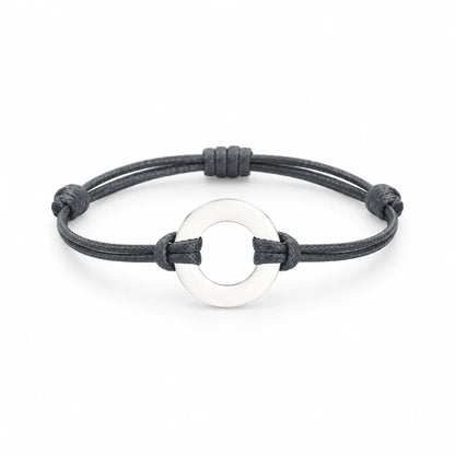 Personalized Engraved Disc Cord Bracelet
