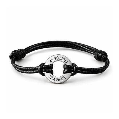 Personalized Engraved Disc Cord Bracelet